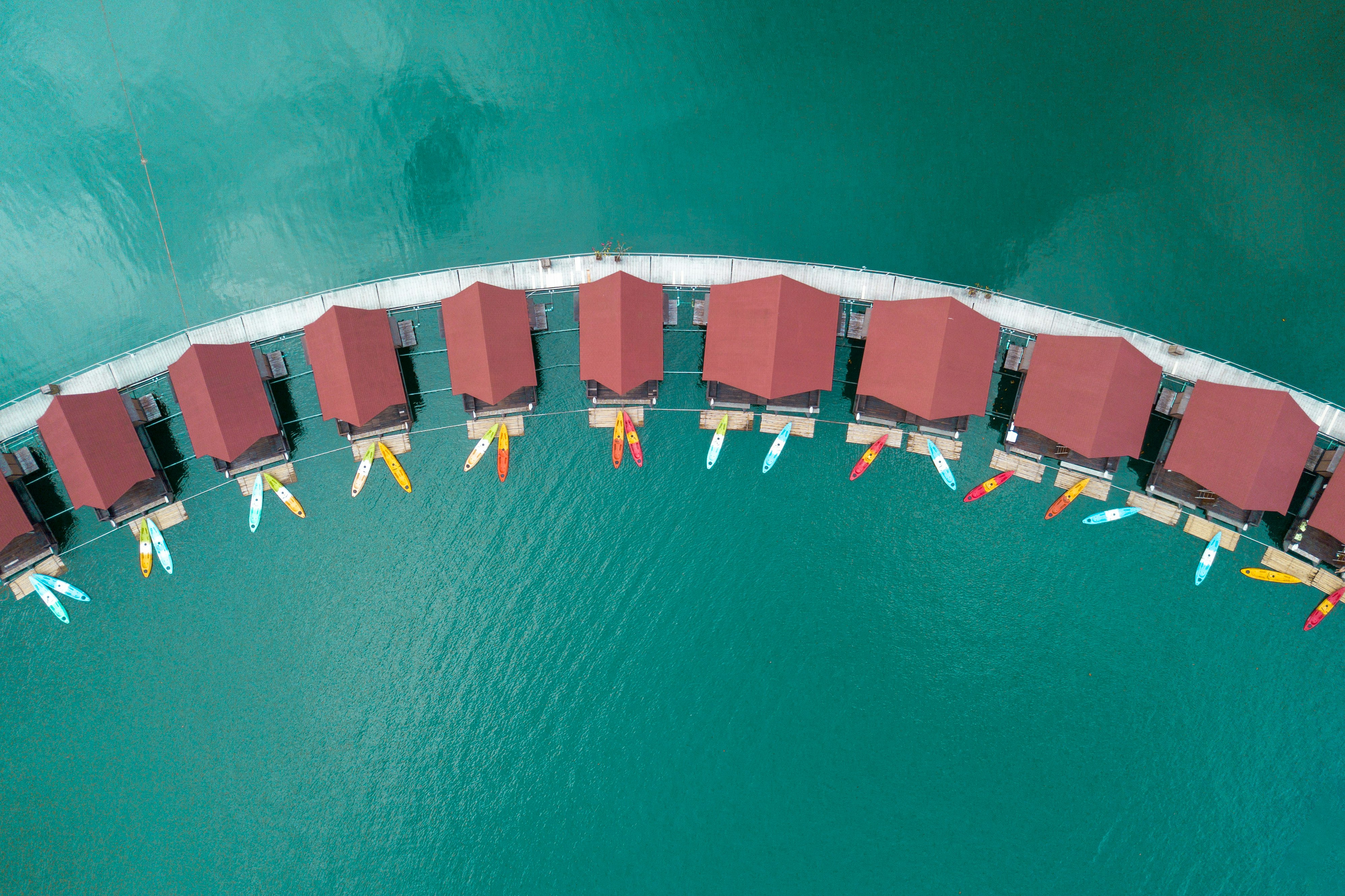 top view of cottage roofs